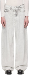 032c Gray Down To Earth Wide Leg Jeans