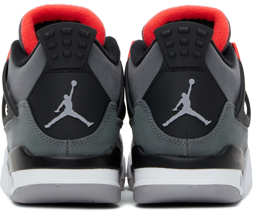 Nike Jordan Kids Black & Gray Air Jordan 4 Retro GS Sneakers Nike ...