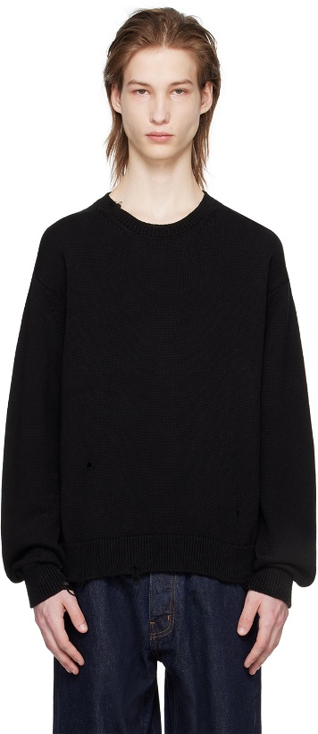 Photo: Re/Done Black Thrashed Sweater