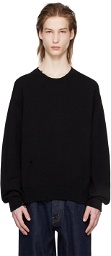 Re/Done Black Thrashed Sweater