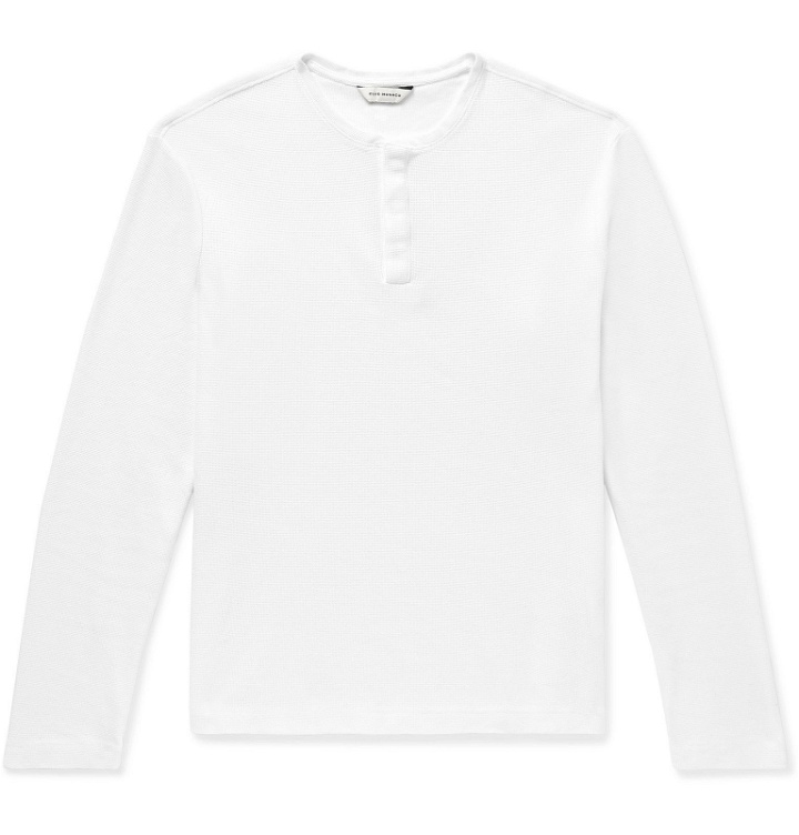 Photo: Club Monaco - Waffle-Knit Cotton-Jersey Henley T-Shirt - White