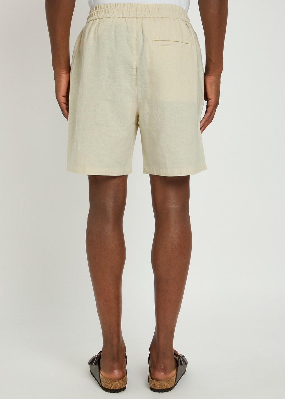 Les Deux Otto Linen-blend Shorts Ivory