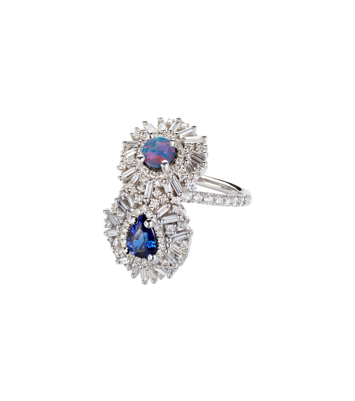 Photo: Suzanne Kalan 18kt white gold (750/1000) ring with gemstones