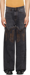 Y/Project Black Classic Cowboy Cuff Jeans