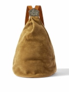KAPITAL - Harvey Medicin Embellished Leather-Trimmed Suede Backpack
