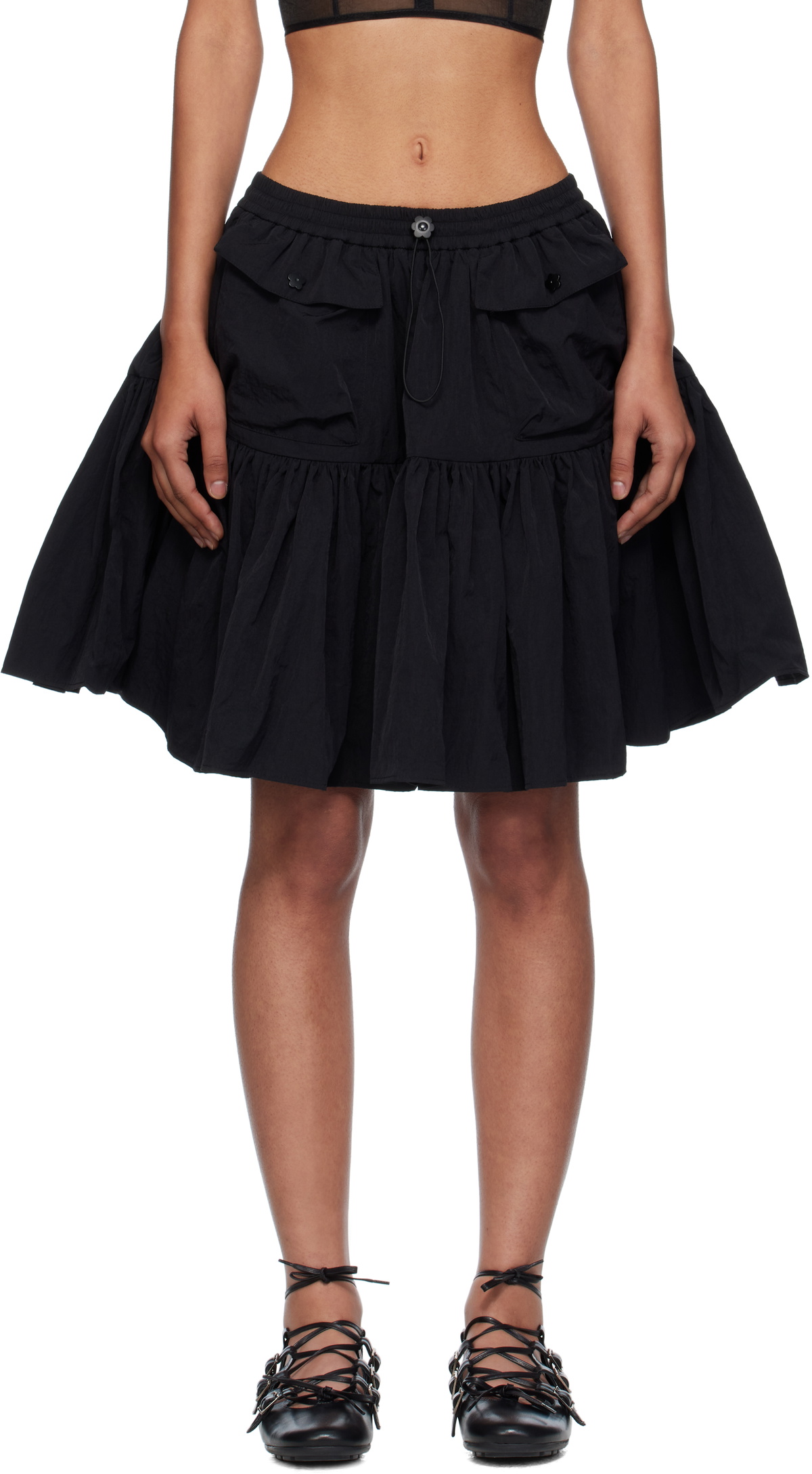 Cecilie Bahnsen - Junita bow-detail stria matelassé midi
