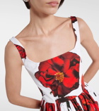 Alexander McQueen Floral cotton poplin minidress
