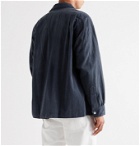 Chimala - Camp-Collar Cotton Dobby-Corduroy Shirt - Blue