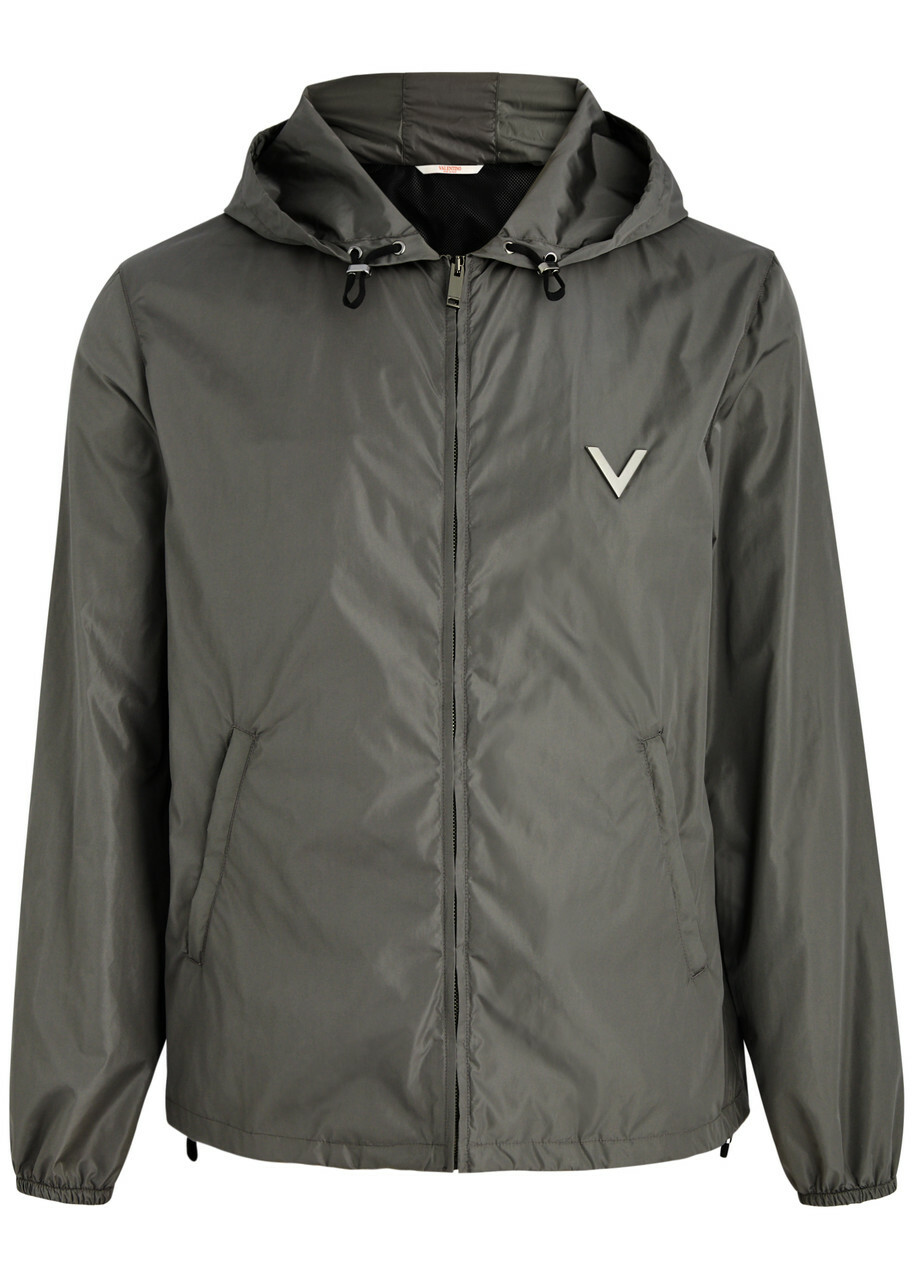 Valentino Hooded Nylon Jacket Grey Valentino
