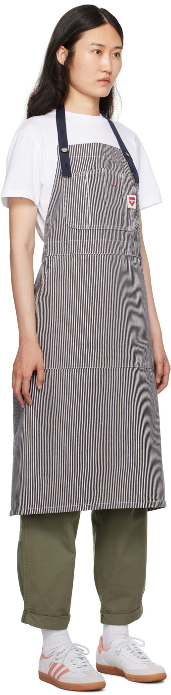 Carhartt Work In Progress White & Navy Striped Apron