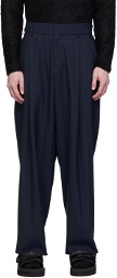kolor Navy Pleated Trousers