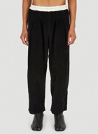 Fold Over Track Pants in Black