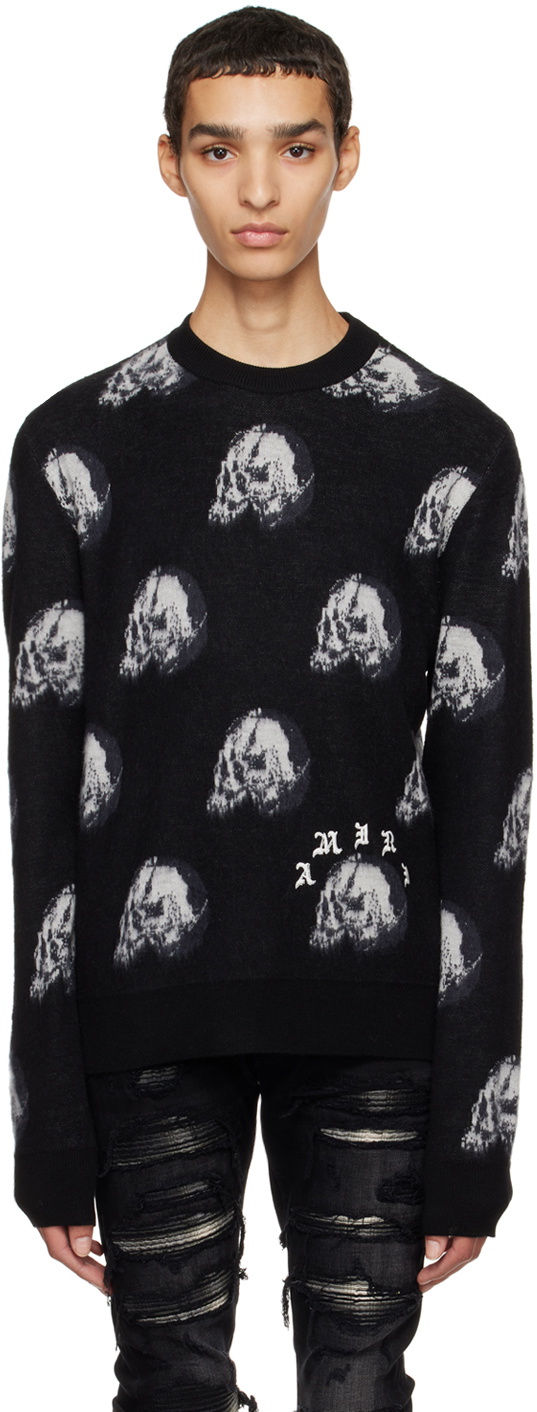 AMIRI Black Wes Lang Edition Repeat Skull Sweater Amiri