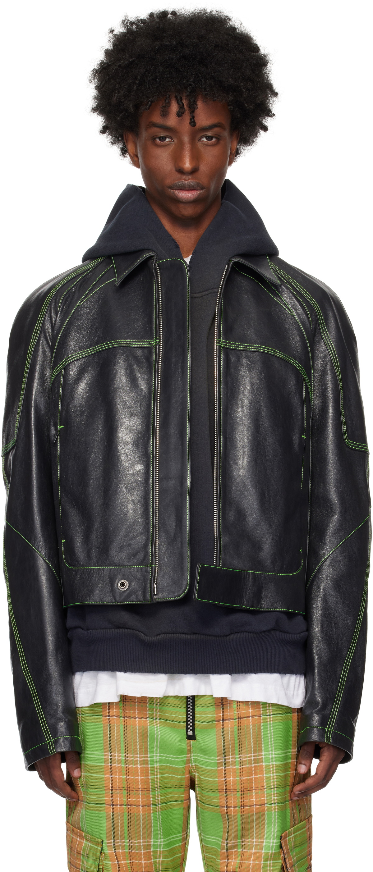 【acne studious】leather chore jacket New Acne Studios Leather Chore Jacket Leather Jacket Mens