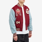 ICECREAM Men's Diner Team Varsity Jacket in Burgundy