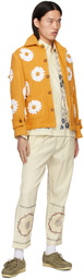 HARAGO Yellow Daisy Appliqué Jacket