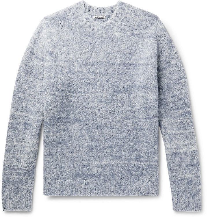 Photo: Auralee - Brushed Mélange Wool-Blend Sweater - Gray