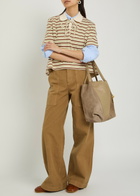 Moncler Wide-leg Canvas Trousers Brown