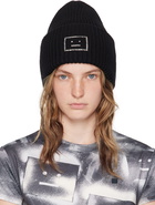 Acne Studios Black Large Face Logo Beanie