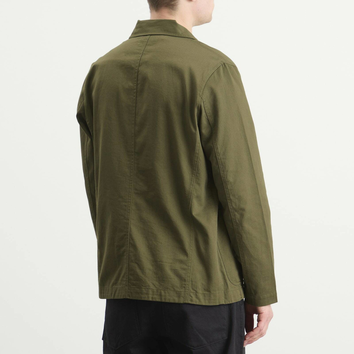 Universal Works Men's Twill Bakers Jacket in Light Olive