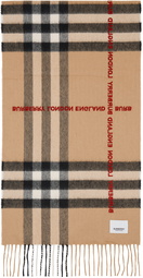 Burberry Beige Logo Check Scarf