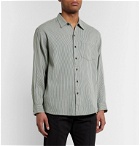 BILLY - Striped Cotton Shirt - Gray