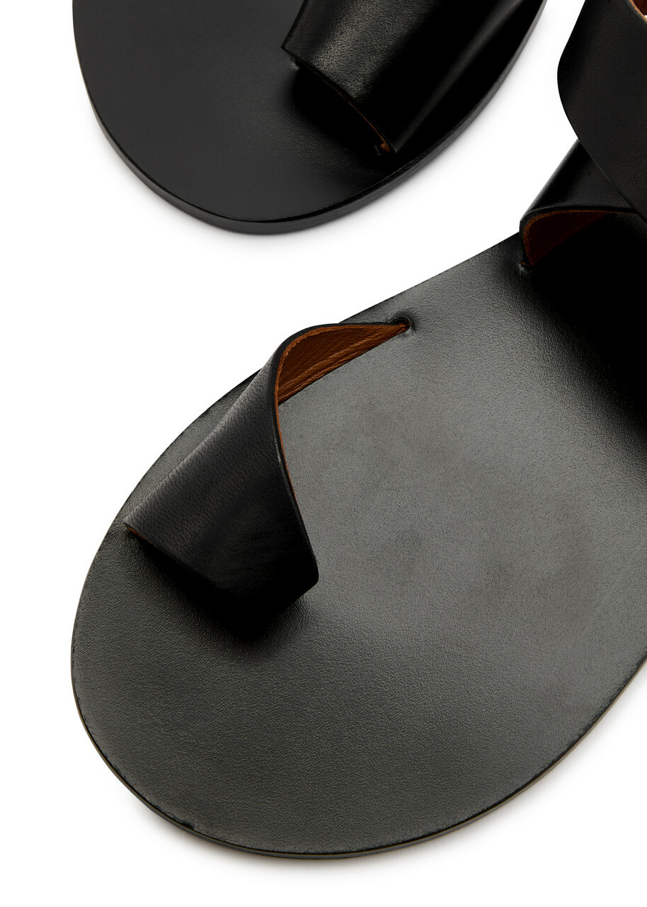 Atp Atelier Montagano Leather Sandals Black