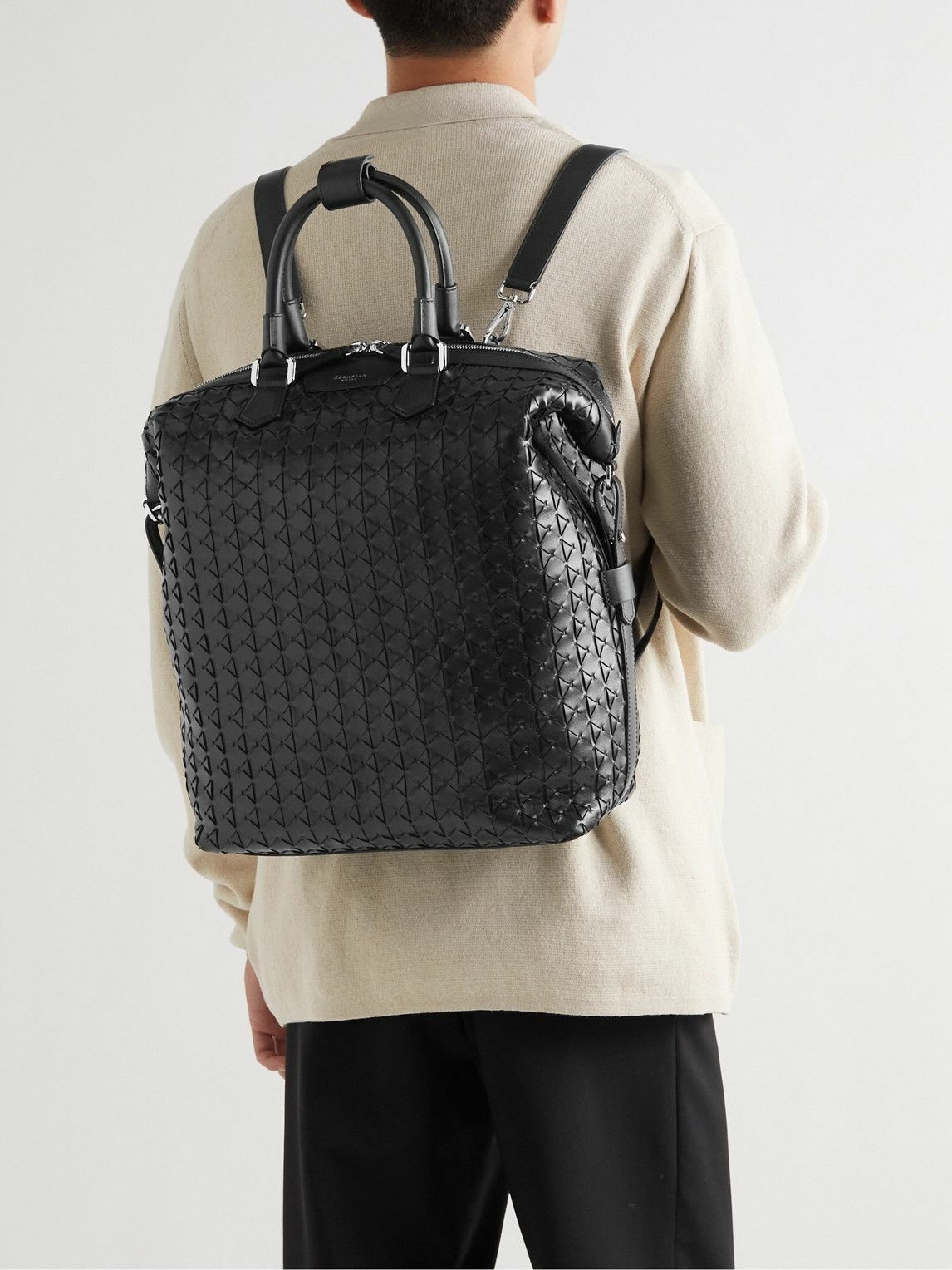 Serapian - Woven Leather Backpack Serapian
