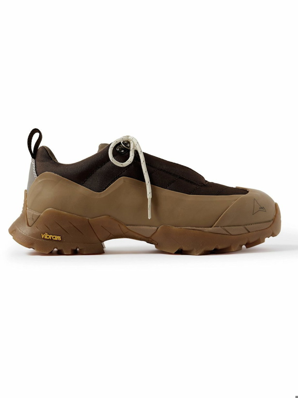 Photo: ROA - Katharina Leather-Trimmed Rubber and Mesh Hiking Sneakers - Brown