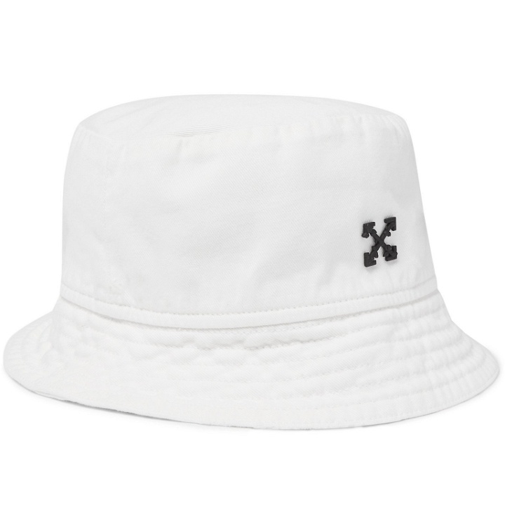 Photo: Off-White - Logo-Embellished Cotton-Twill Bucket Hat - White