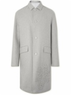 Etro - Appliquéd Brushed Virgin Wool-Twill Coat - Gray