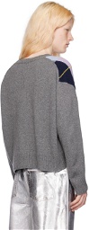 GANNI Gray Harlequin Sweater