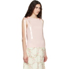 Simone Rocha Pink Bow Ribbon Tail Tank Top