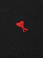 AMI PARIS - Logo-Embroidered Cotton-Jersey Sweatshirt - Black