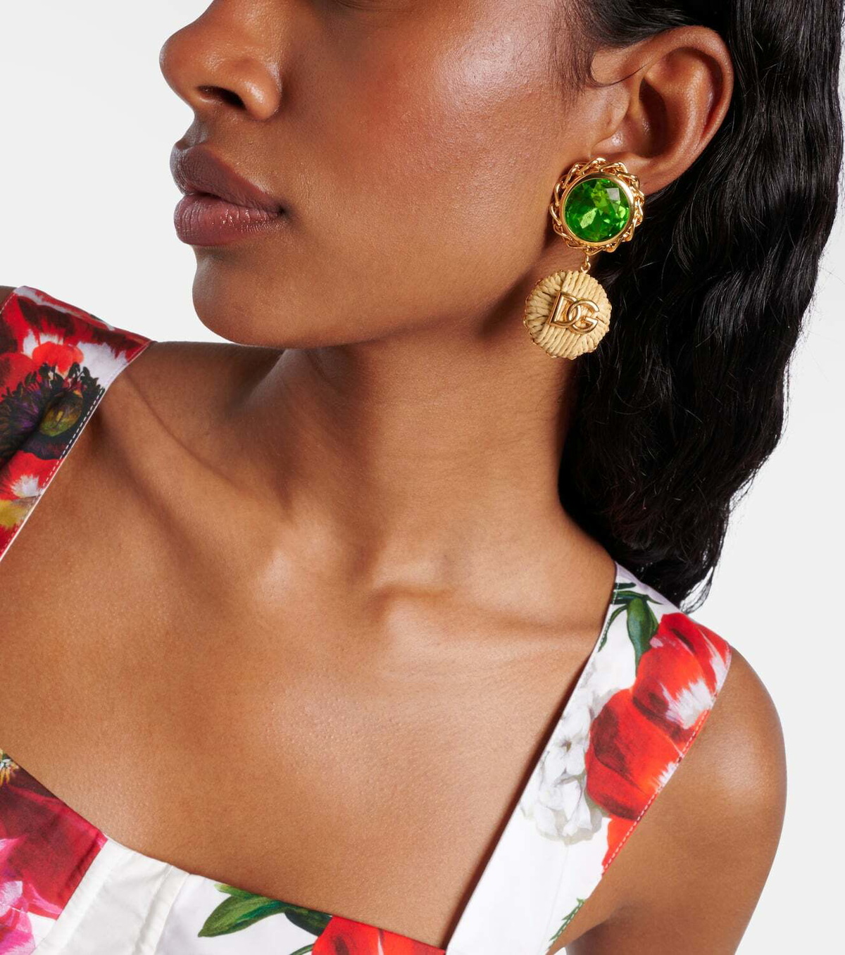 Dolce&Gabbana DG crystal-embellished clip-on earrings