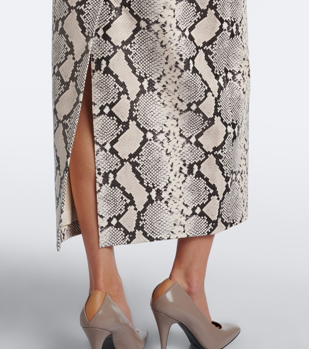 Róhe Snake-effect leather midi skirt