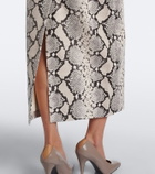 Róhe Snake-effect leather midi skirt