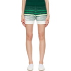 Casablanca Green & White Boucle Stripe Shorts