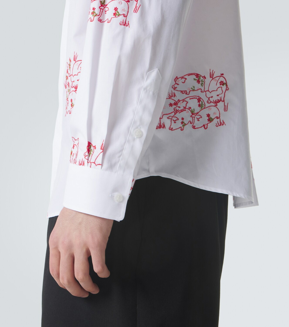 Simone Rocha Embroidered cotton poplin shirt
