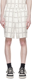 Emporio Armani White & Black Drawstring Shorts