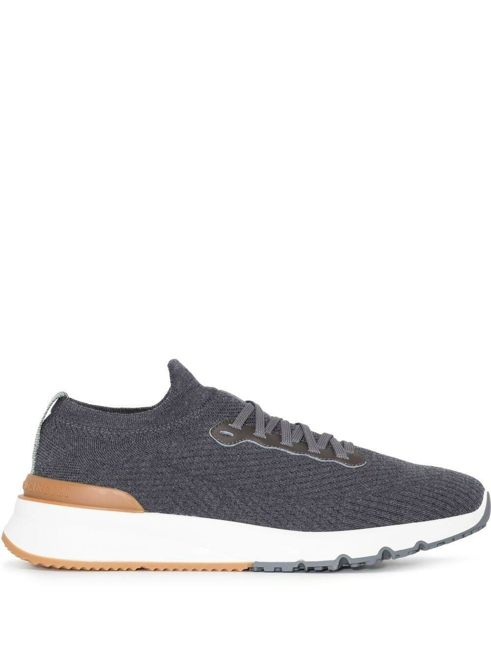 BRUNELLO CUCINELLI - Knitted Lace Up Sneakers