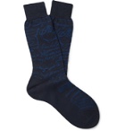 Berluti - Scritto Logo-Intarsia Cotton Socks - Blue
