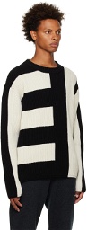 Joseph Black & Off-White Stripe Sweater