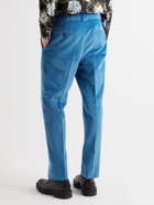 ERDEM - Benedict Straight-Leg Cotton-Blend Corduroy Trousers - Blue