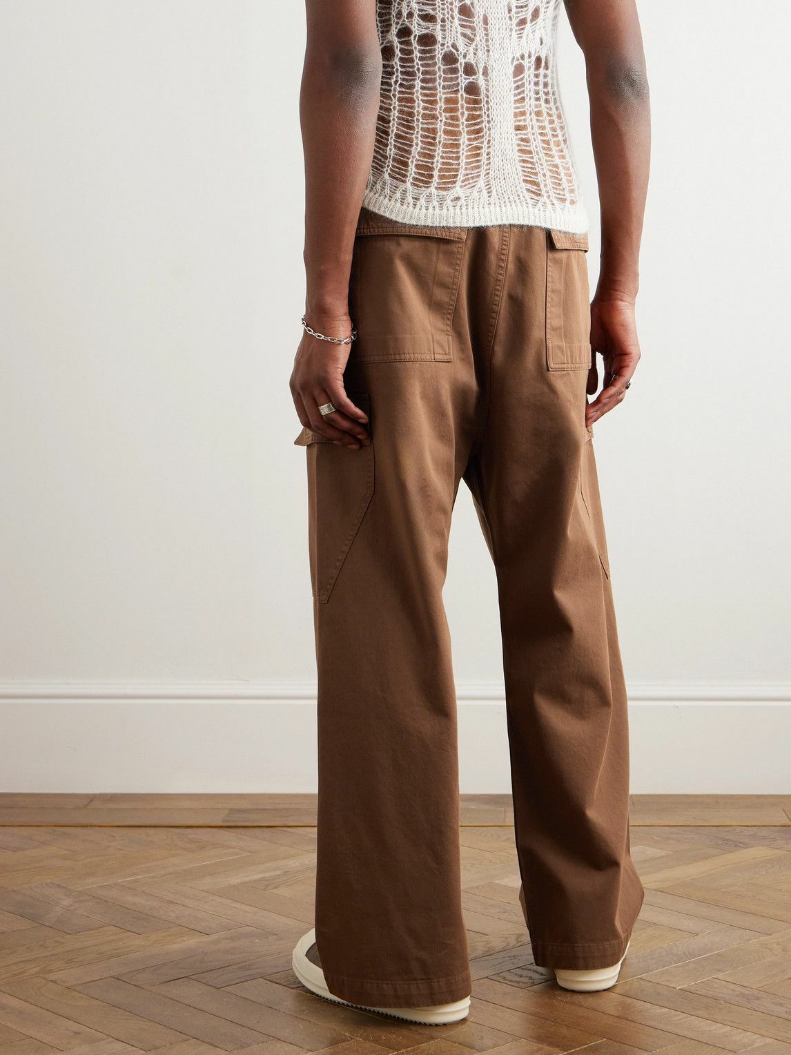 DRKSHDW by Rick Owens - Washed Cotton-Twill Cargo Trousers - Brown