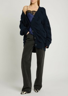 Stella Mccartney Cable-knit Wool Cardigan Navy