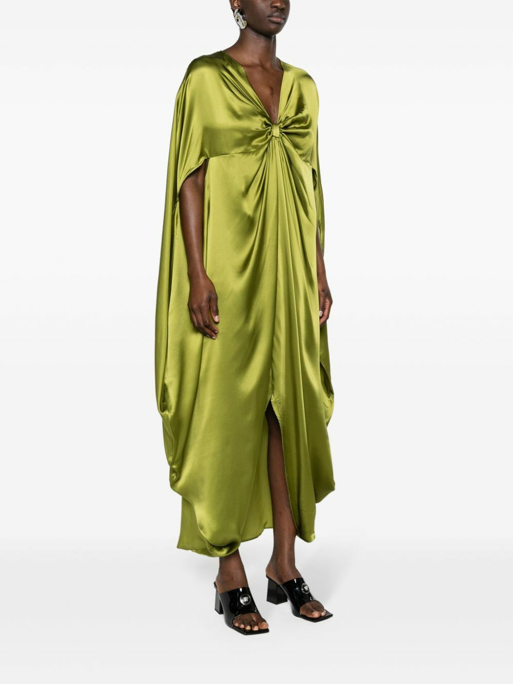 Taller Marmo Green Azores Silk-Satin Dress Taller Marmo
