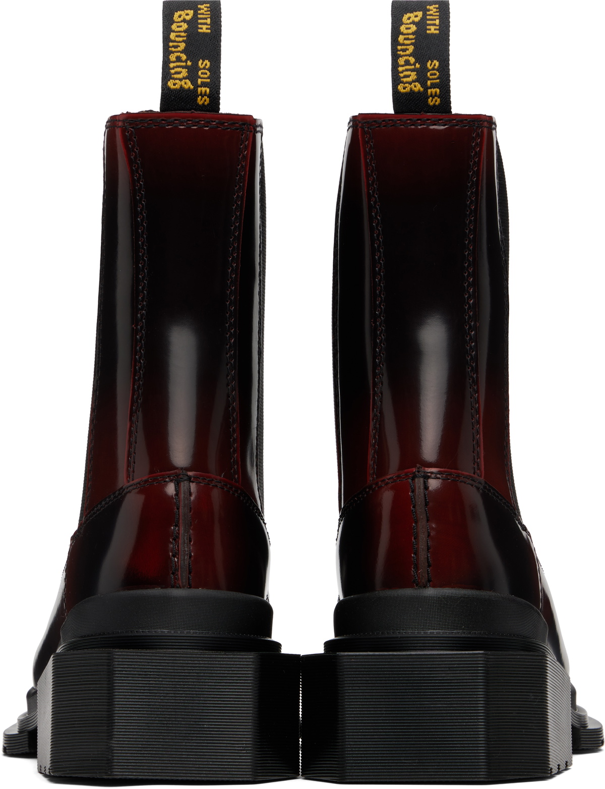 Dr. Martens Black & Burgundy Maybole Square Toe Chelsea Boots