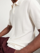 Dolce&Gabbana - Logo-Embroidered Knitted Silk Polo Shirt - White