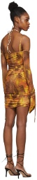 KIM SHUI SSENSE Exclusive Orange Gloved Ruched Mini Dress